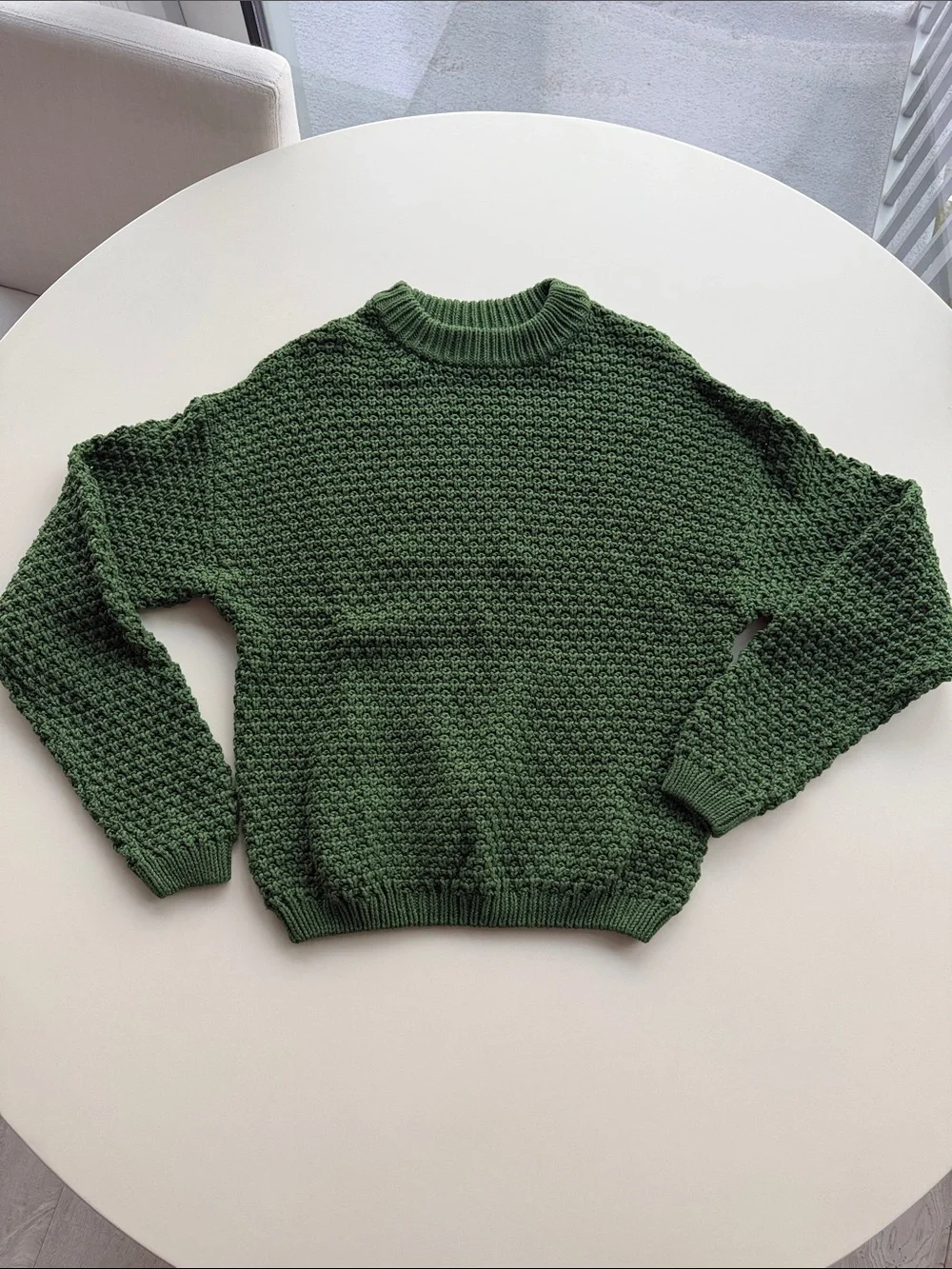 Universal Thread Green Textured Crewneck Sweater - Picture 1 of 3